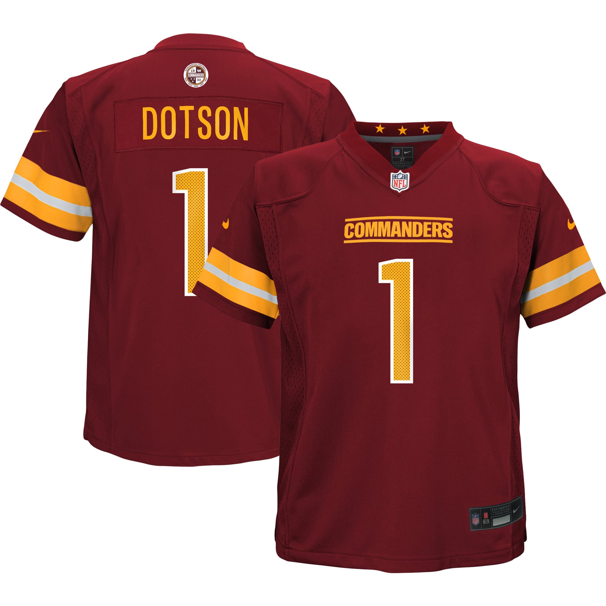 Preschool Washington Commanders Jahan Dotson Burgundy Game NFL Jersey Men's