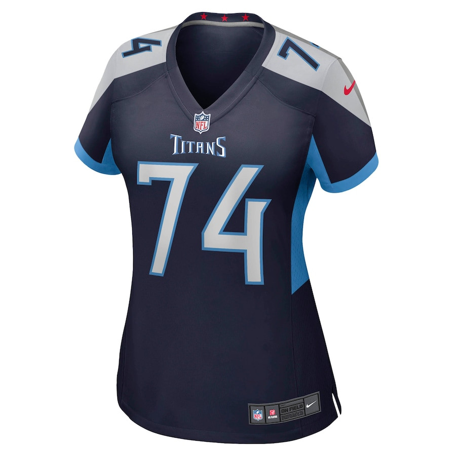 Bruce Matthews 74 Tennessee Titans Retired Navy NFL Jersey Women's