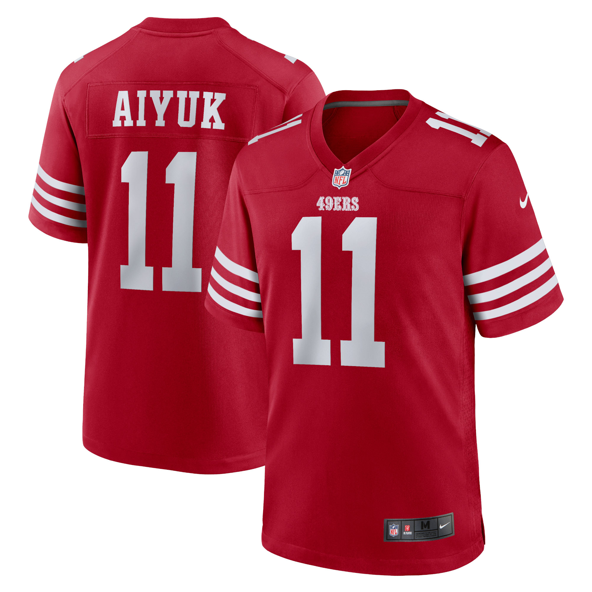 San Francisco 49ers Brandon Aiyuk Scarlet Team Game Player NFL Jersey Women's