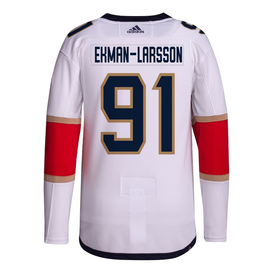 Oliver Ekman-Larsson 91 Florida Panthers 2024 STANLEY CUP Final Away Breakaway White NHL Jersey Men's