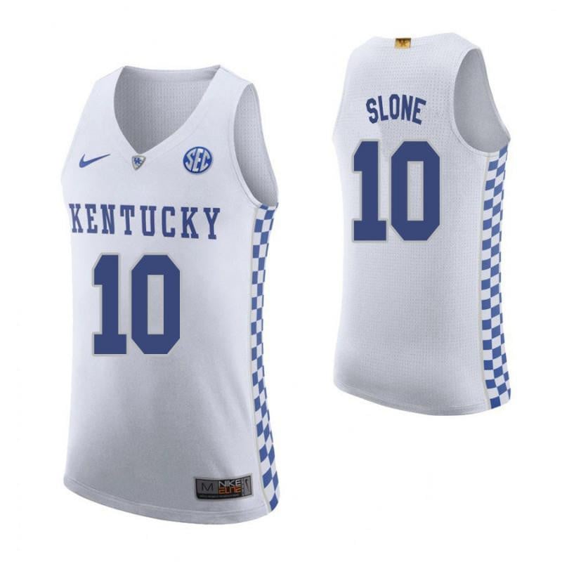 10 Landon Slone Roa White Elite Kentucky Wildcats NCAA Jersey Men's