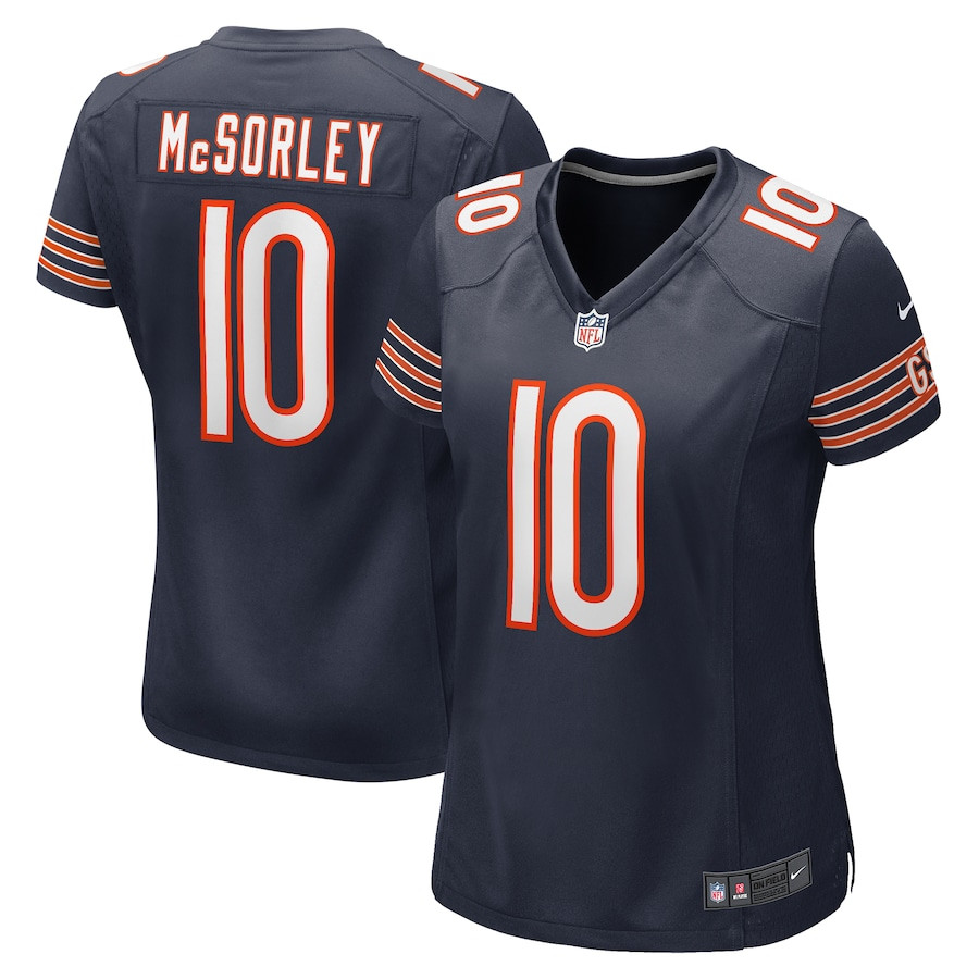 Trace McSorley 10 Chicago Bears Team Game Navy NFL Jersey Women's