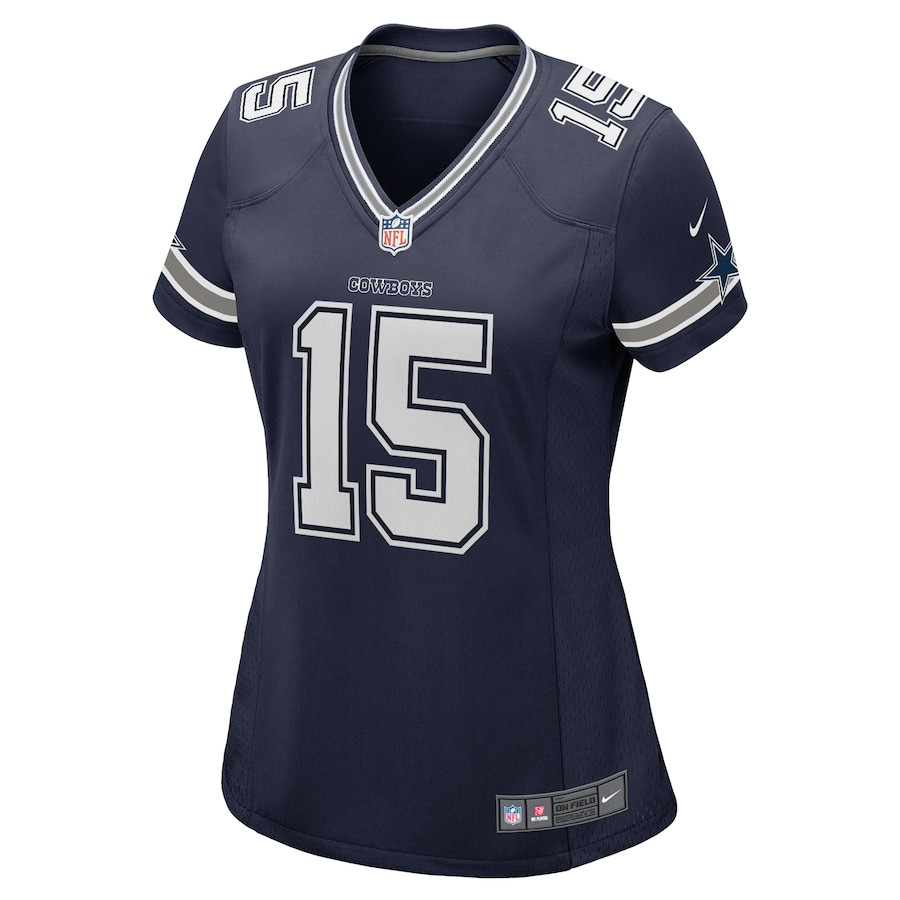Ezekiel Elliott 15 Dallas Cowboys Game Navy NFL Jersey Women's