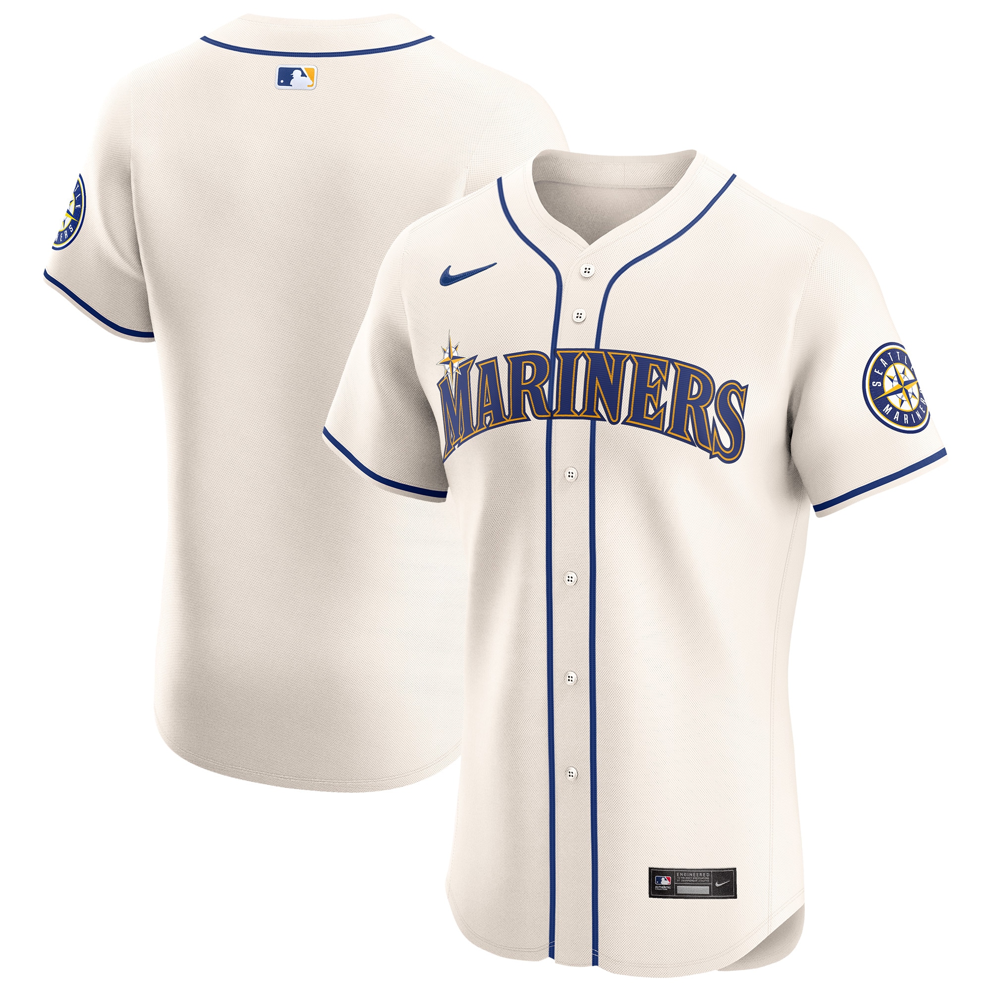 Seattle Mariners Cream Alternate Vapor Premier Elite Patch MLB Jersey Men's