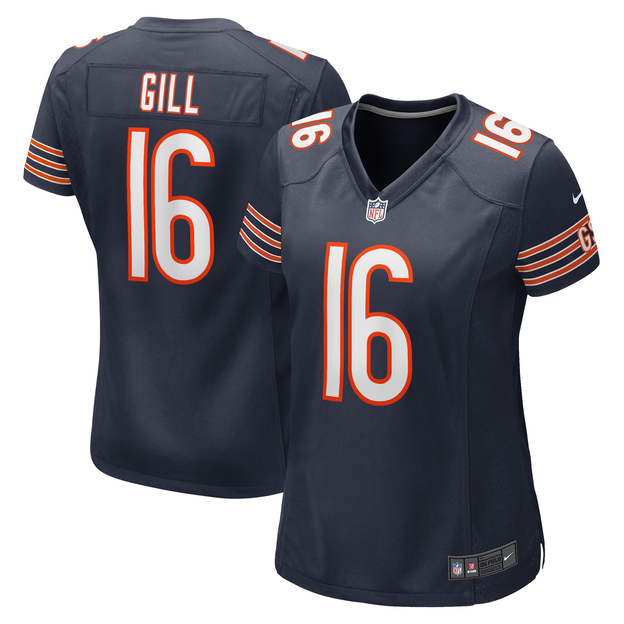 Chicago Bears Trenton Gill Navy Game Player NFL Jersey Women's