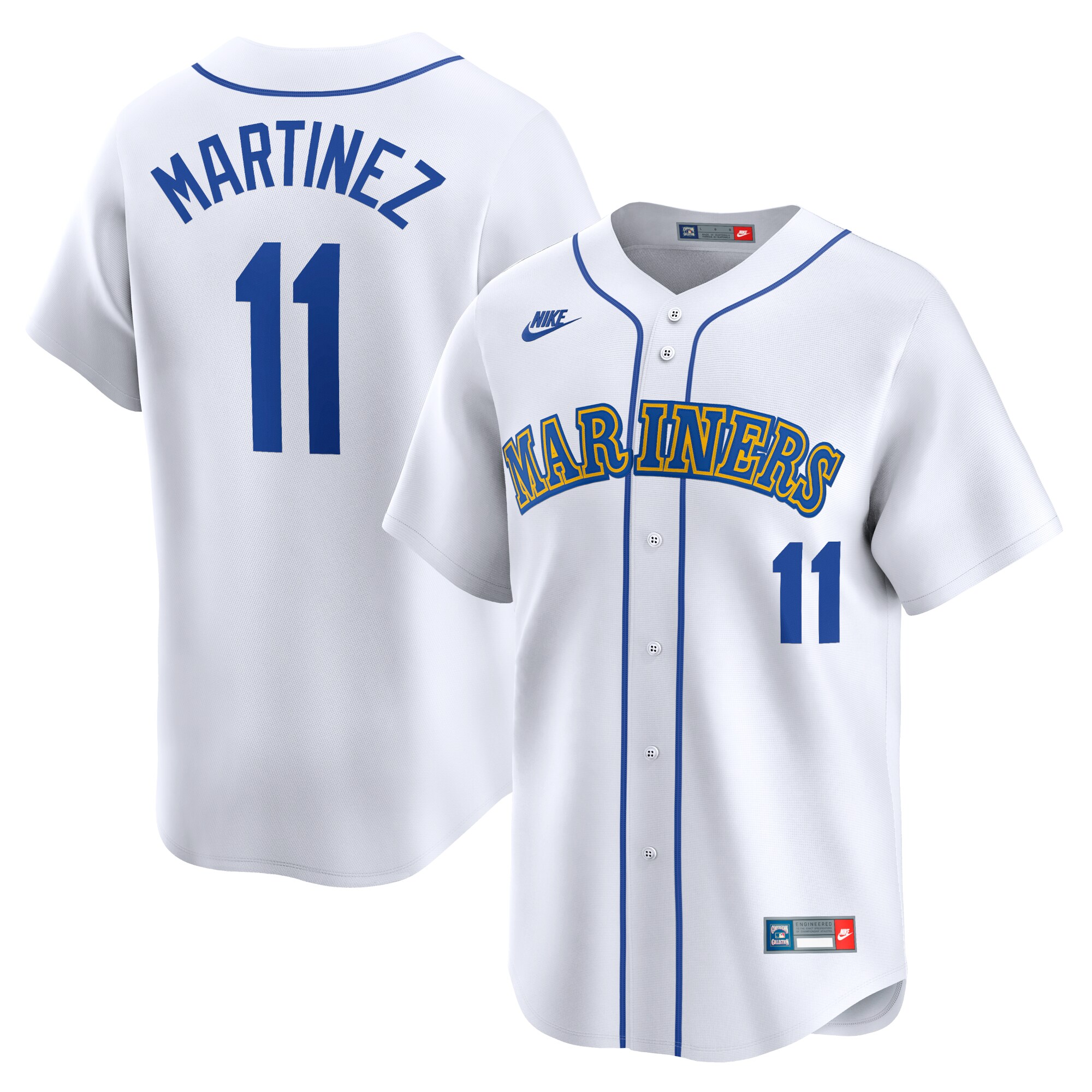 Seattle Mariners Edgar Martinez White Throwback Cooperstown Limited MLB Jersey Men's