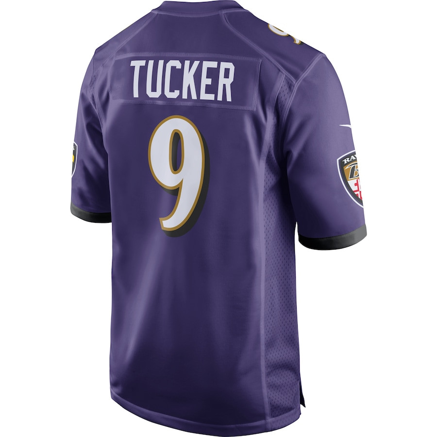 Justin Tucker 9 Baltimore Ravens Game Purple NFL Jersey Men's