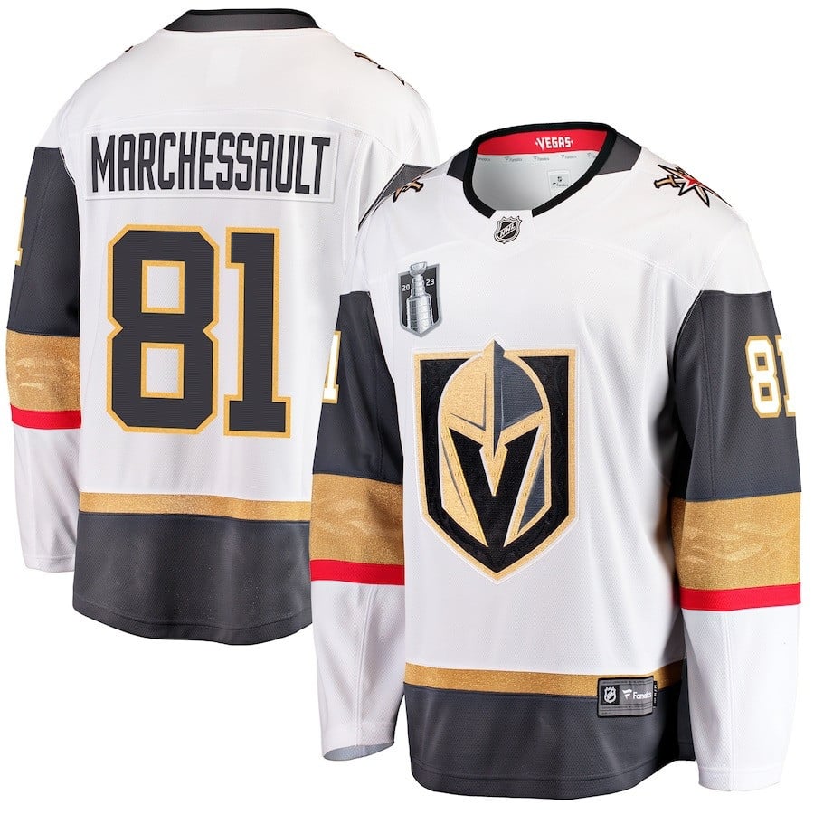 Jonathan Marchessault 81 Vegas Golden Knights 2023 Stanley Cup Final Away Premier Player White NHL Jersey Men's