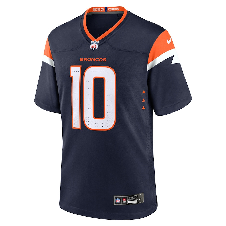 Bo Nix 10 Denver Broncos Alternate Game Navy NFL Jersey Men's