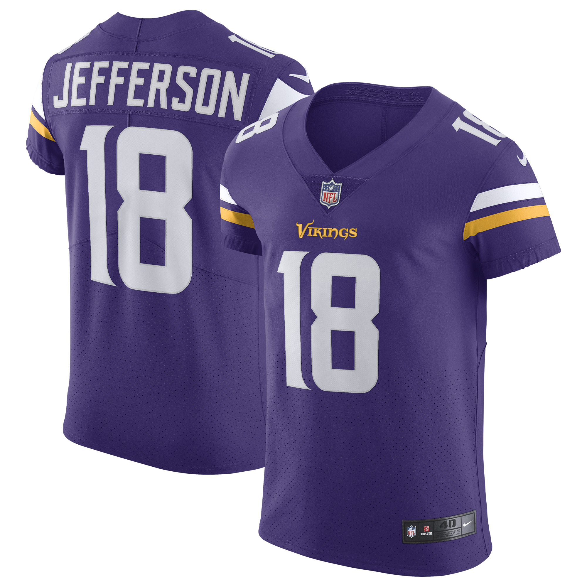Minnesota Vikings Justin Jefferson Purple Home Vapor Elite NFL Jersey Men's