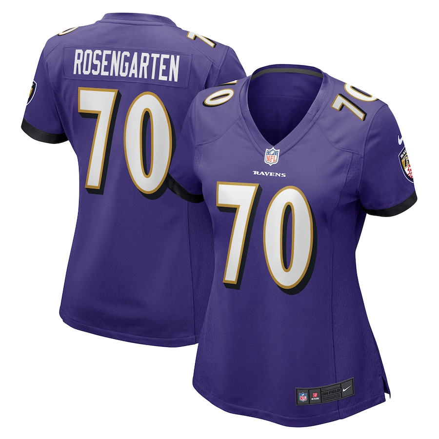Roger Rosengarten 70 Baltimore Ravens Game Purple NFL Jersey Women's