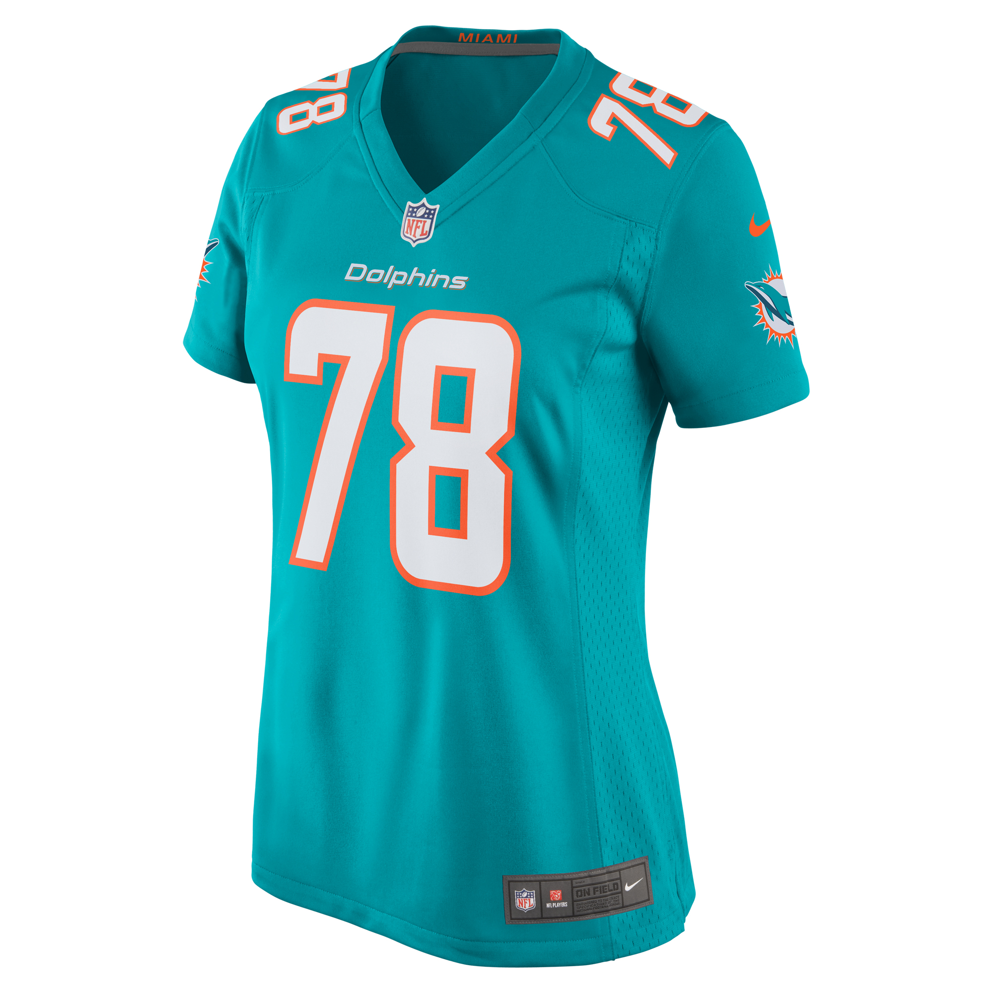 Miami Dolphins Justin Ellis Aqua Game NFL Jersey Women's