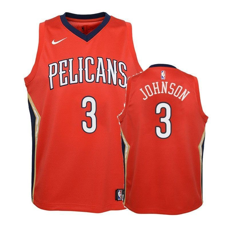 New Orleans Pelicans Stanley Johnson 3 18-19 Statet Red NBA Jersey Youth