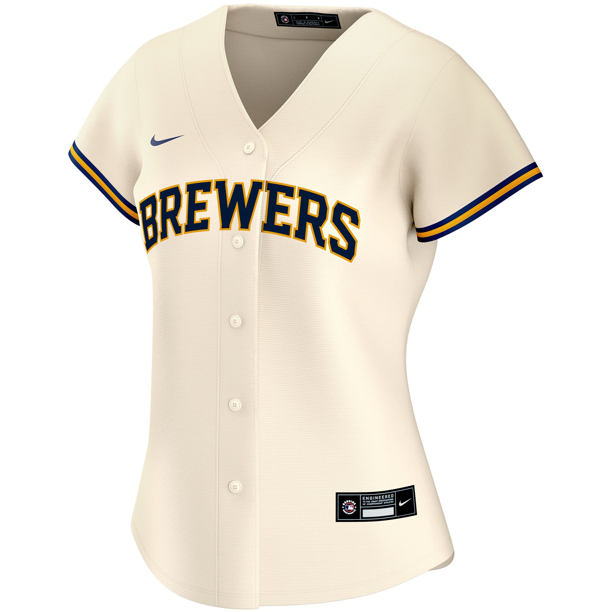 Milwaukee Brewers Cream Home Custom MLB Jersey Women's