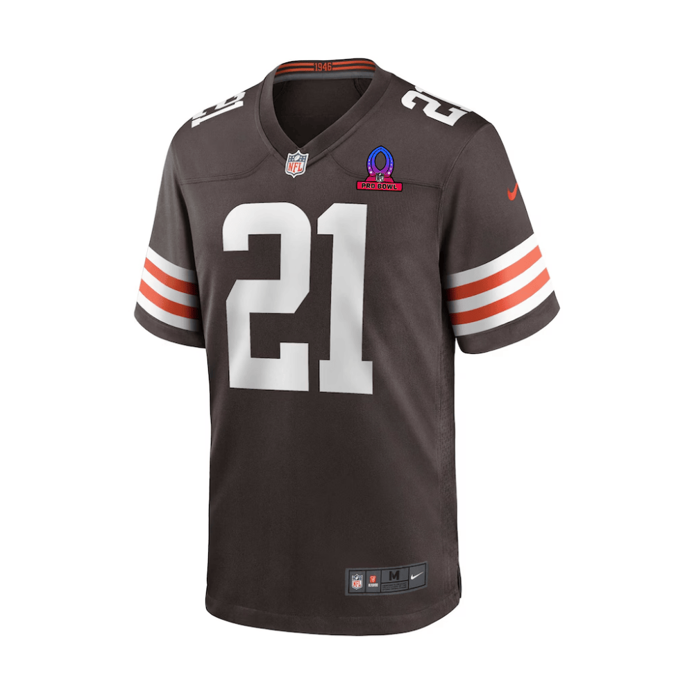 Denzel Ward 21 Cleveland Browns 2025 Pro Bowl Patch Game Brown NFL Jersey Men's