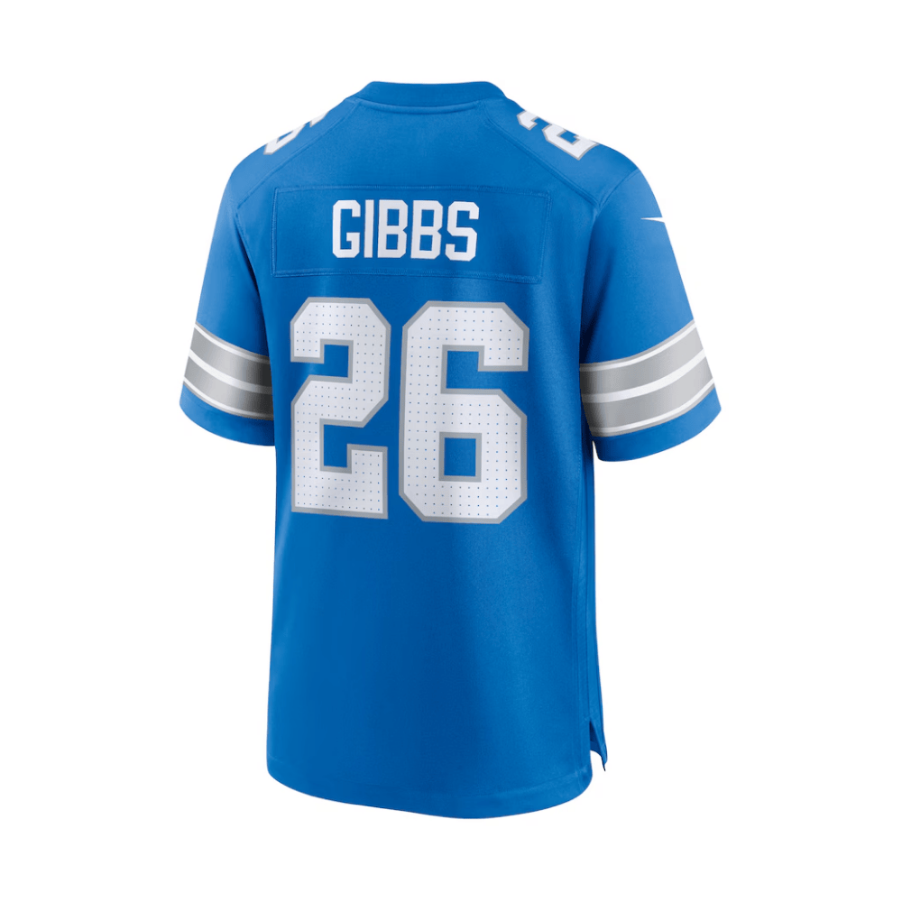 Jahmyr Gibbs 26 Detroit Lions 2025 Pro Bowl Patch Game Blue NFL Jersey Men's