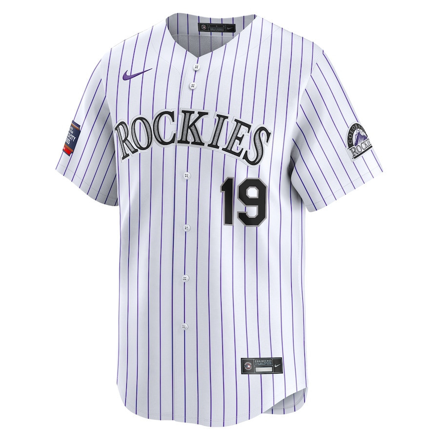 Charlie Blackmon 19 Colorado Rockies 2024 World Tour Mexico City Series Home Limited White MLB Jersey Men's