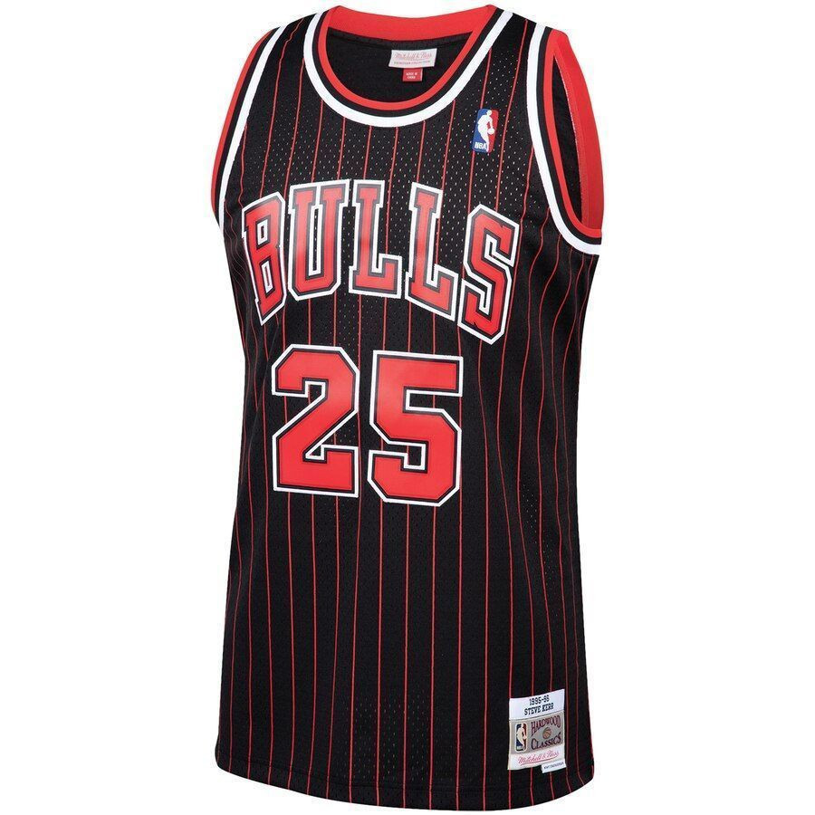 Steve Kerr Chicago Bulls Mitchell Ness 1995-96 Hardwood Classics Swingman Player Black NBA Jersey Men's