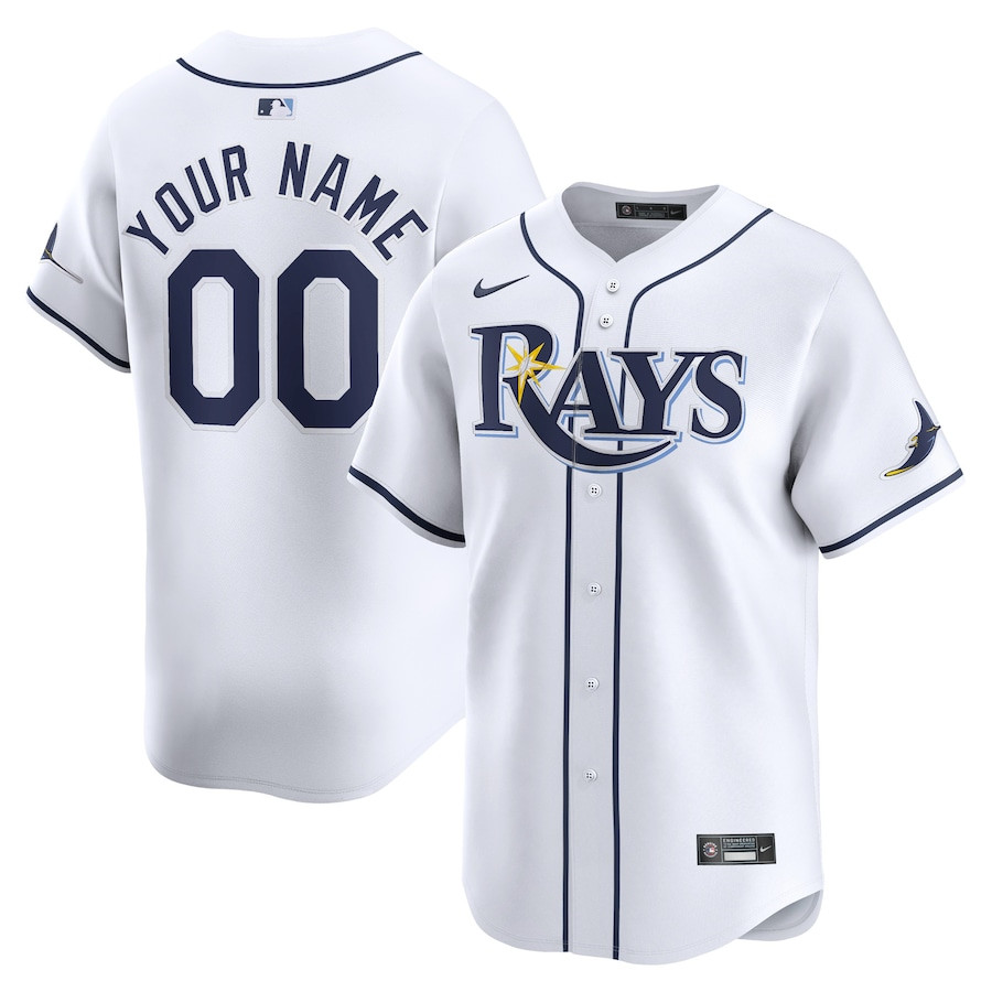 Tampa Bay Rays Home Limited Custom White MLB Jersey Youth