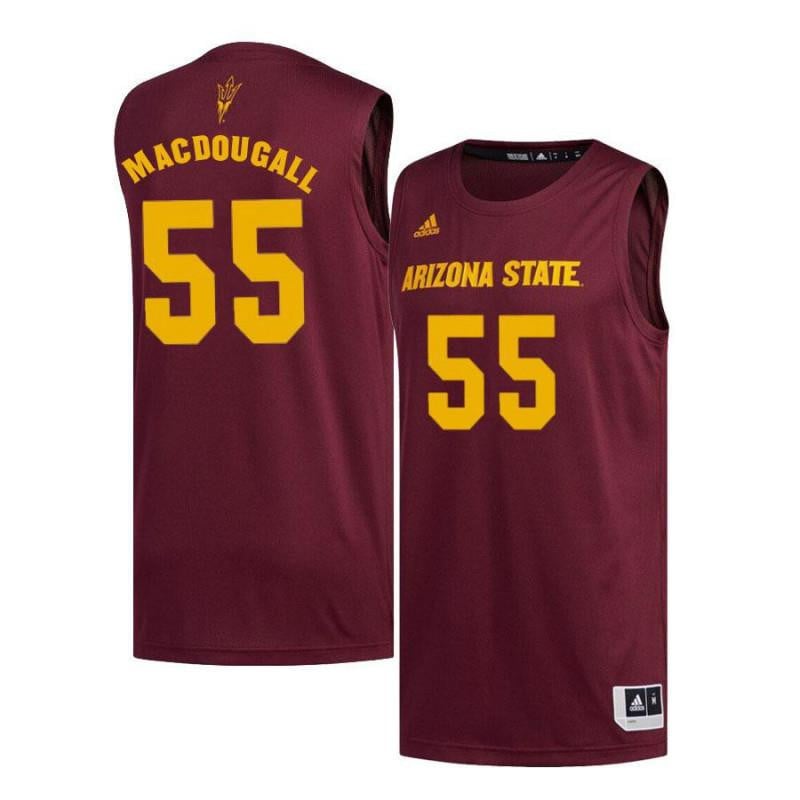 55 Connor MacDougall Maroon Arizona State Sun Devils NCAA Jersey Men's