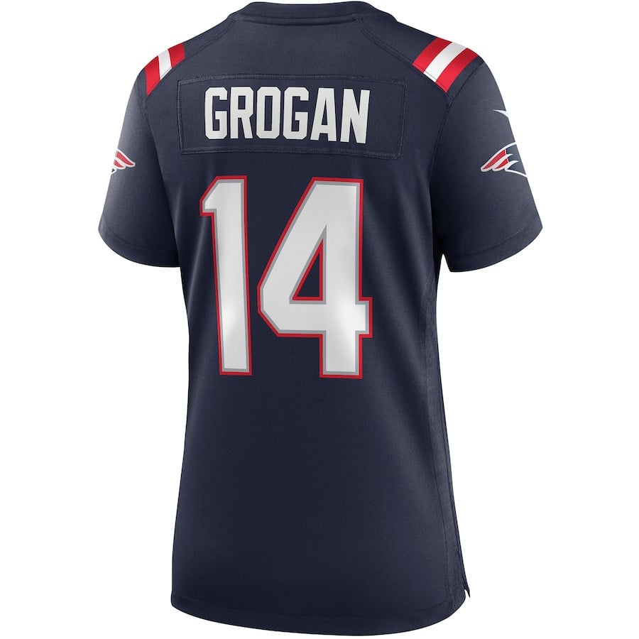 Steve Grogan 14 New England Patriots Game Retired Navy NFL Jersey Women's