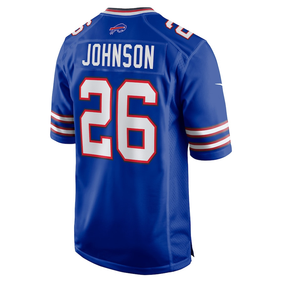 Ty Johnson 26 Buffalo Bills Game Royal NFL Jersey Men's