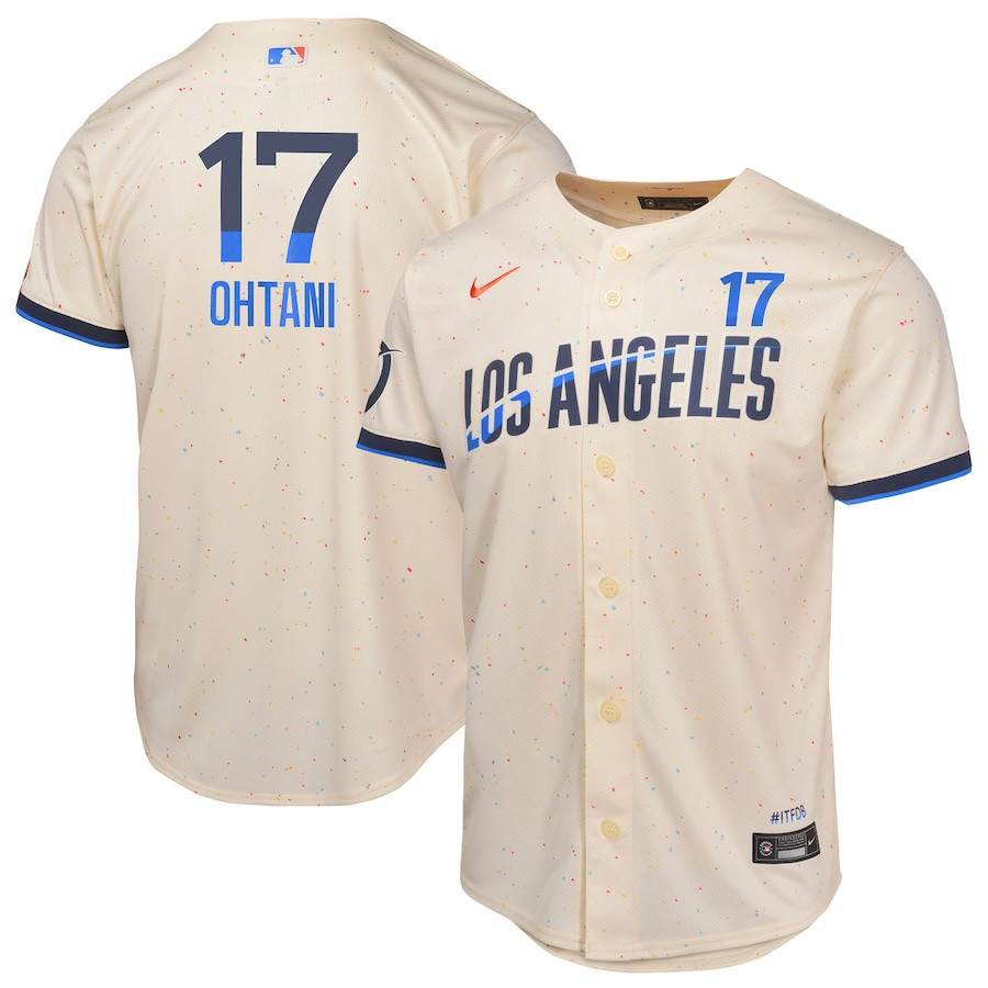 Shohei Ohtani 17 Los Angeles Dodgers 2024 City Connect Limited Cream MLB Jersey Youth