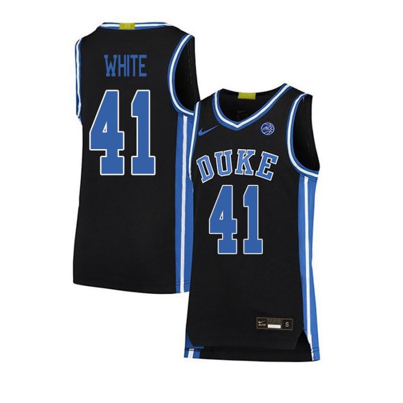 41 Jac White Black Elite Duke Blue Devils NCAA Jersey Men's