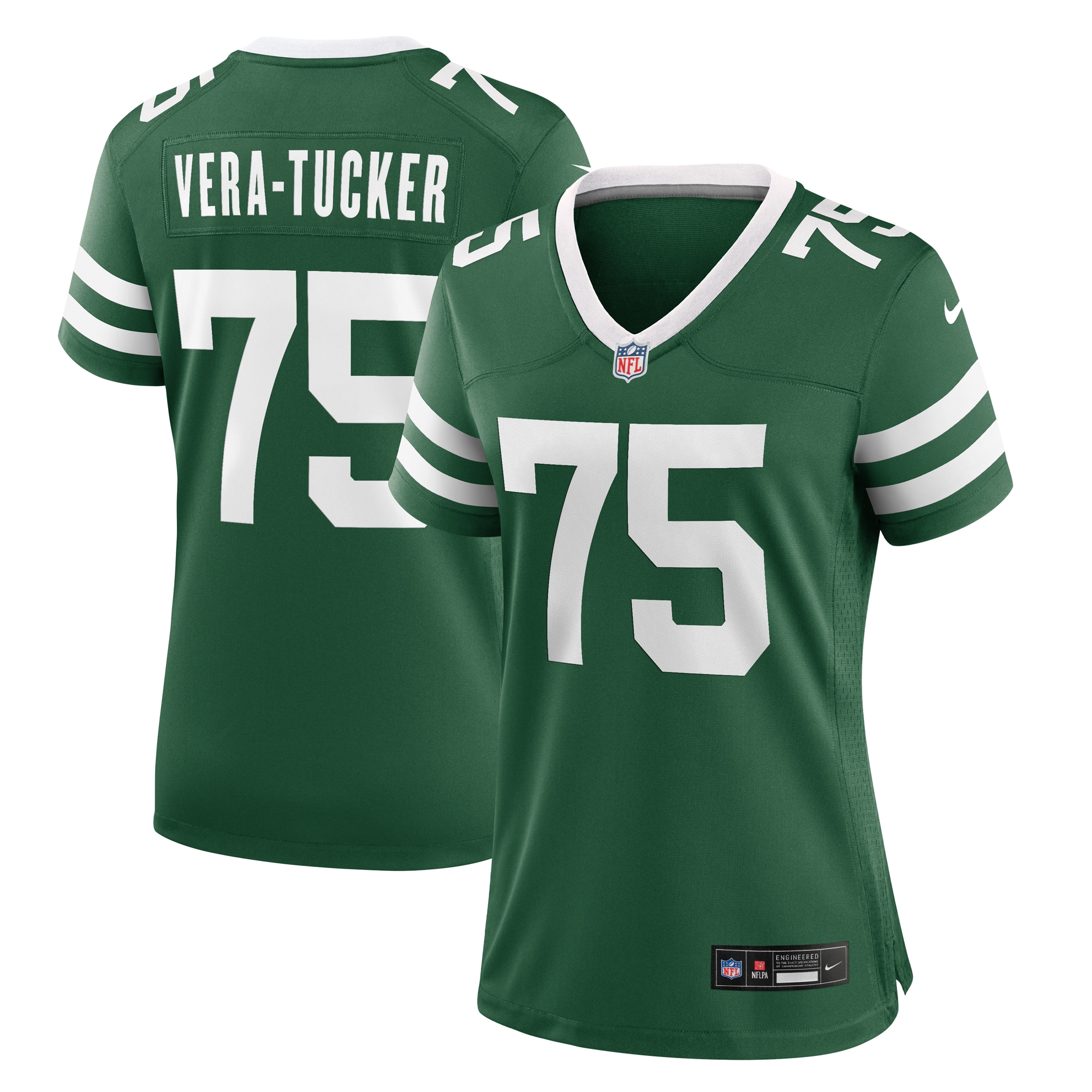 New York Jets Alijah Vera-Tucker Legacy Green Team Game NFL Jersey Women's