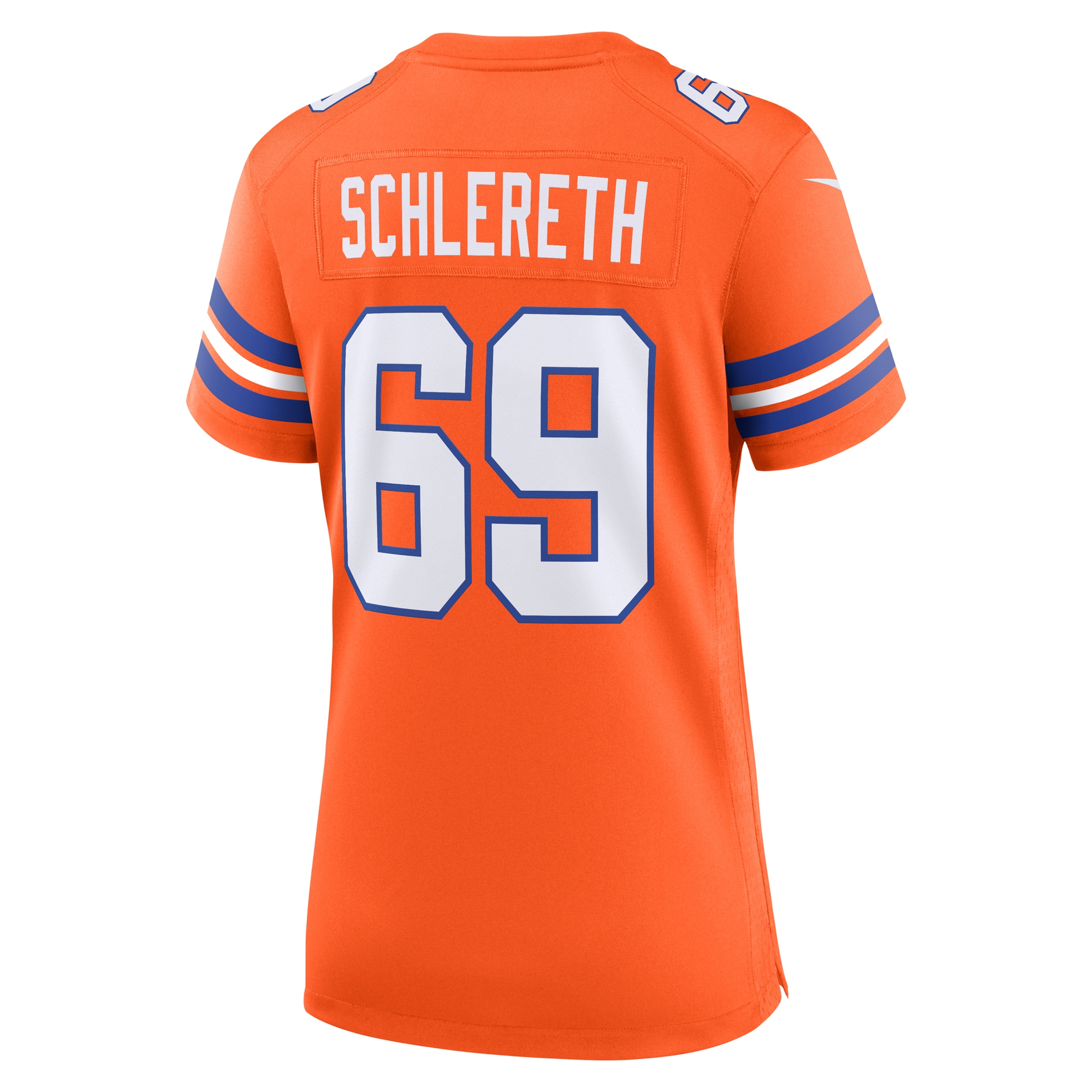Denver Broncos Mark Schlereth Orange Mile High Collection 1977 Throwback Retired Player Game NFL Jersey Women's
