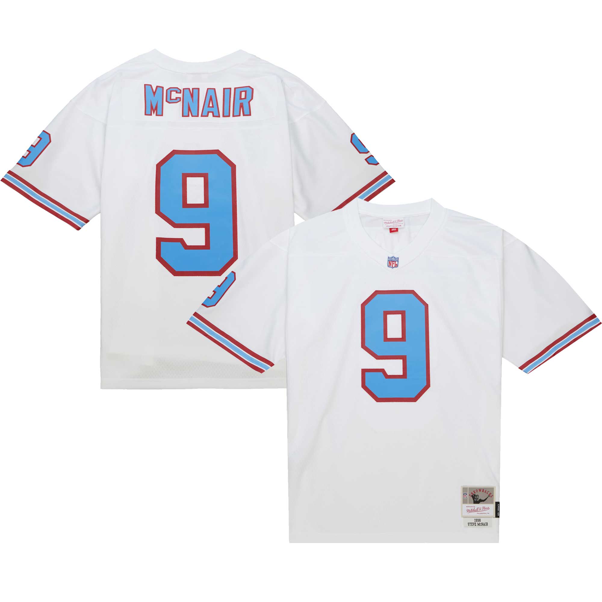 Tennessee Oilers Steve McNair Mitchell Ness White Legacy NFL Jersey Men's