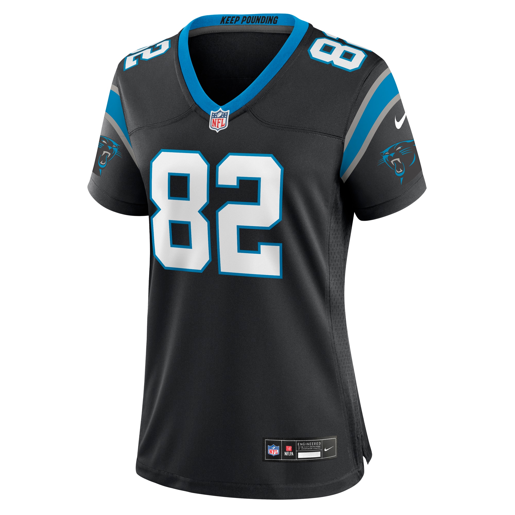 Carolina Panthers Tommy Tremble Black Team Game NFL Jersey Women's
