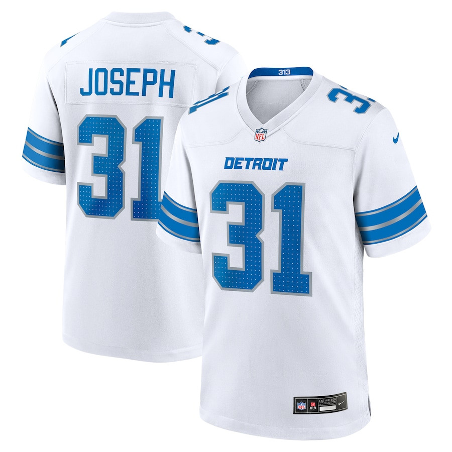 Kerby Joseph 31 Detroit Lions Game White NFL Jersey Men's