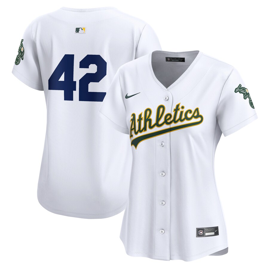 Oakland Athletics Women's 2024 Jackie Robinson Day Home Limited Jersey White