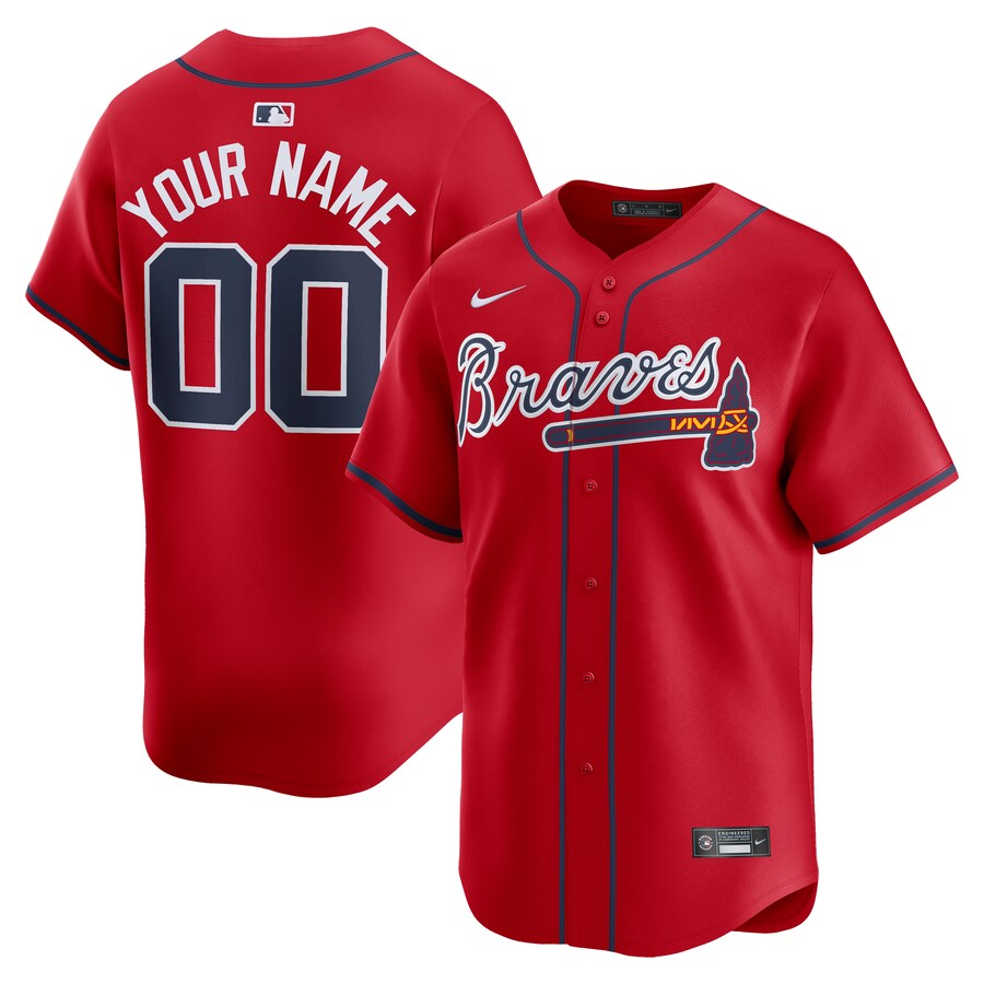 Atlanta Braves Alternate Limited Custom Jersey Red