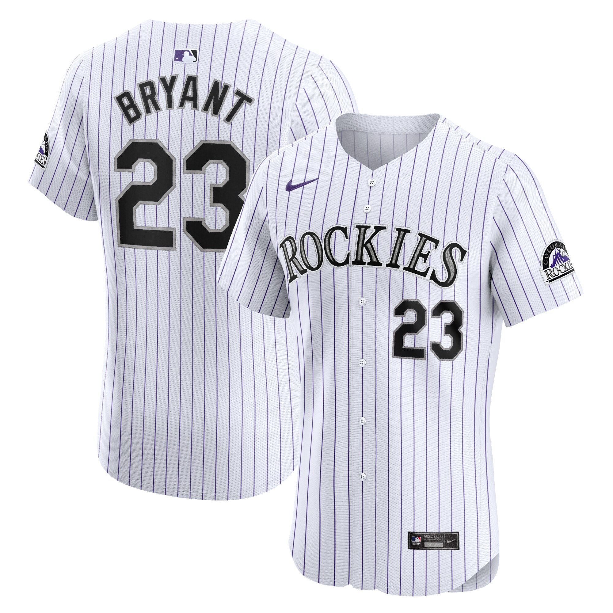 Colorado Rockies Kris Bryant White Home Elite MLB Jersey Men's
