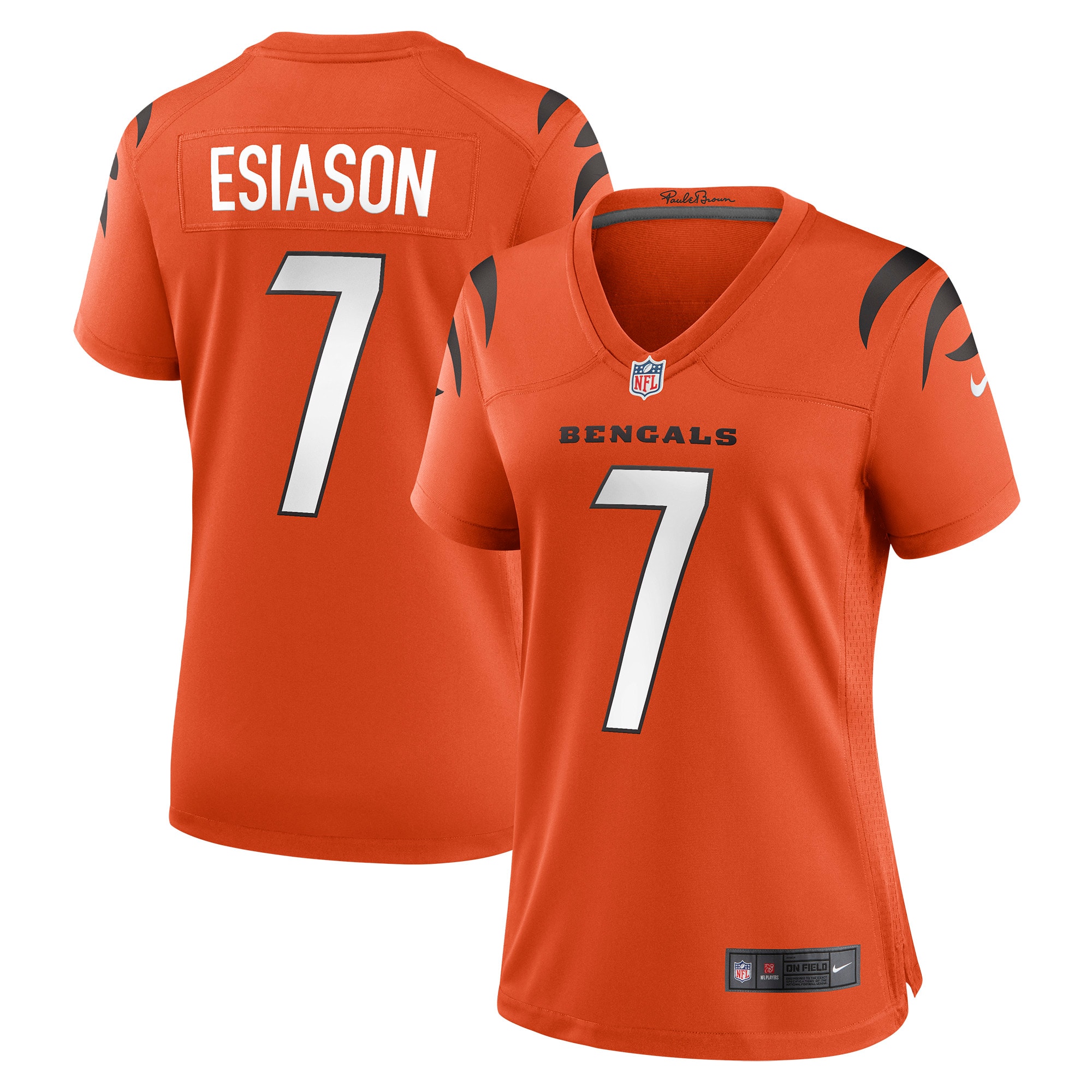 Cincinnati Bengals Boomer Esiason Orange Retired Game NFL Jersey Women's