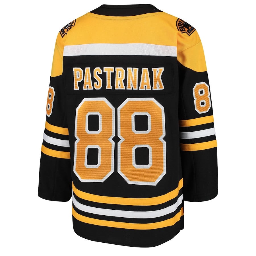 David Pastrnak 88 Boston Bruins Home Black NHL Jersey Youth