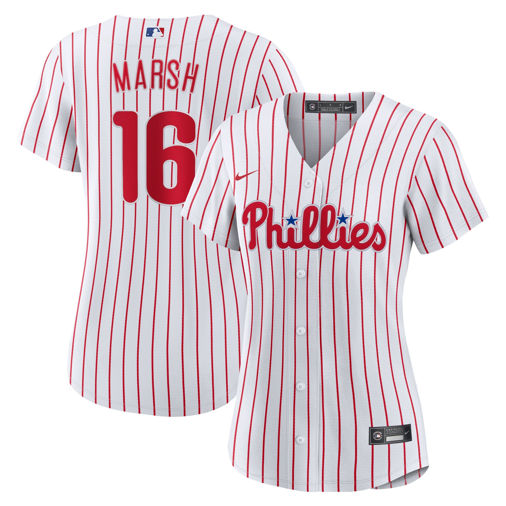 Philadelphia Phillies Brandon Marsh White Home MLB Jersey Women's