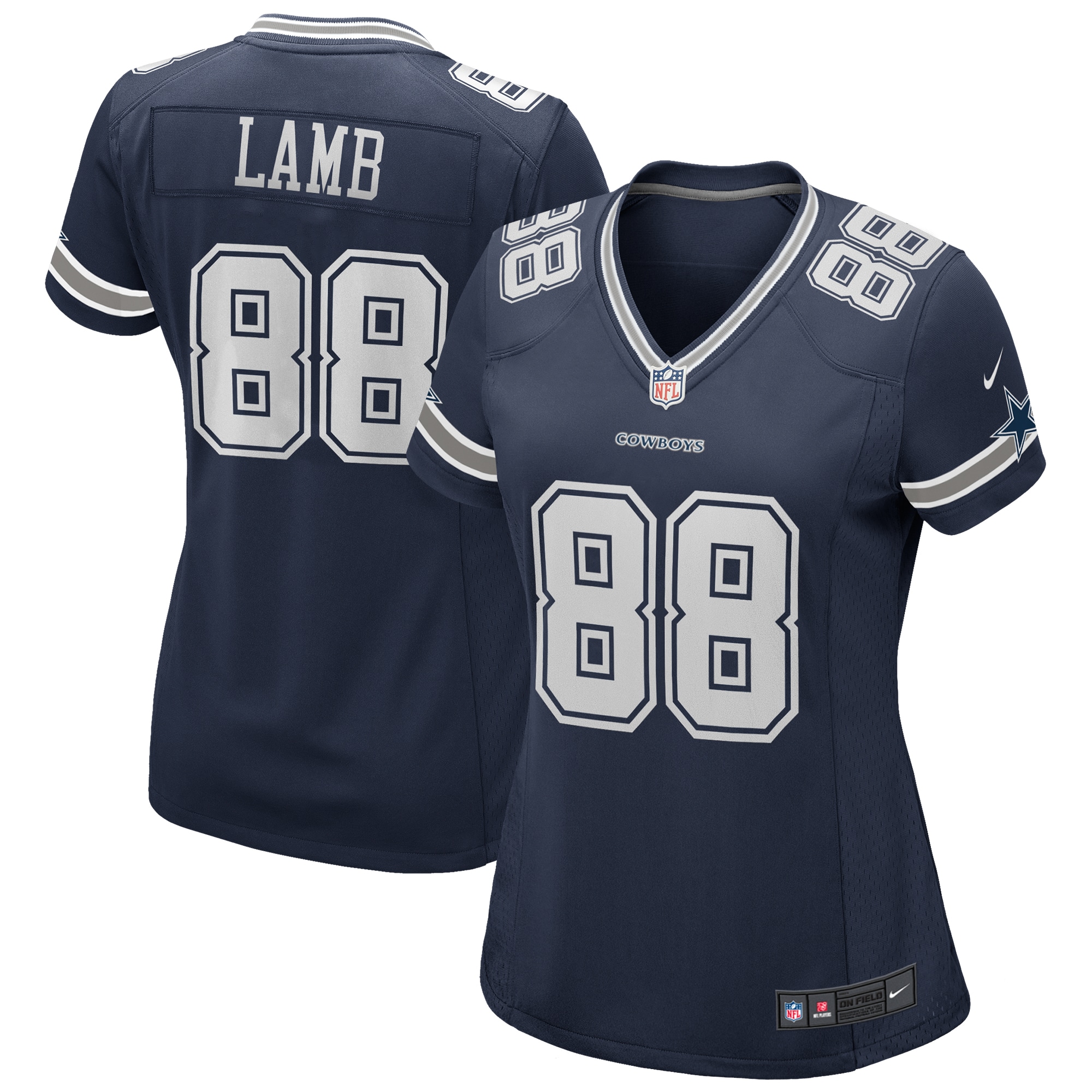 Dallas Cowboys CeeDee Lamb Navy Game NFL Jersey Women's