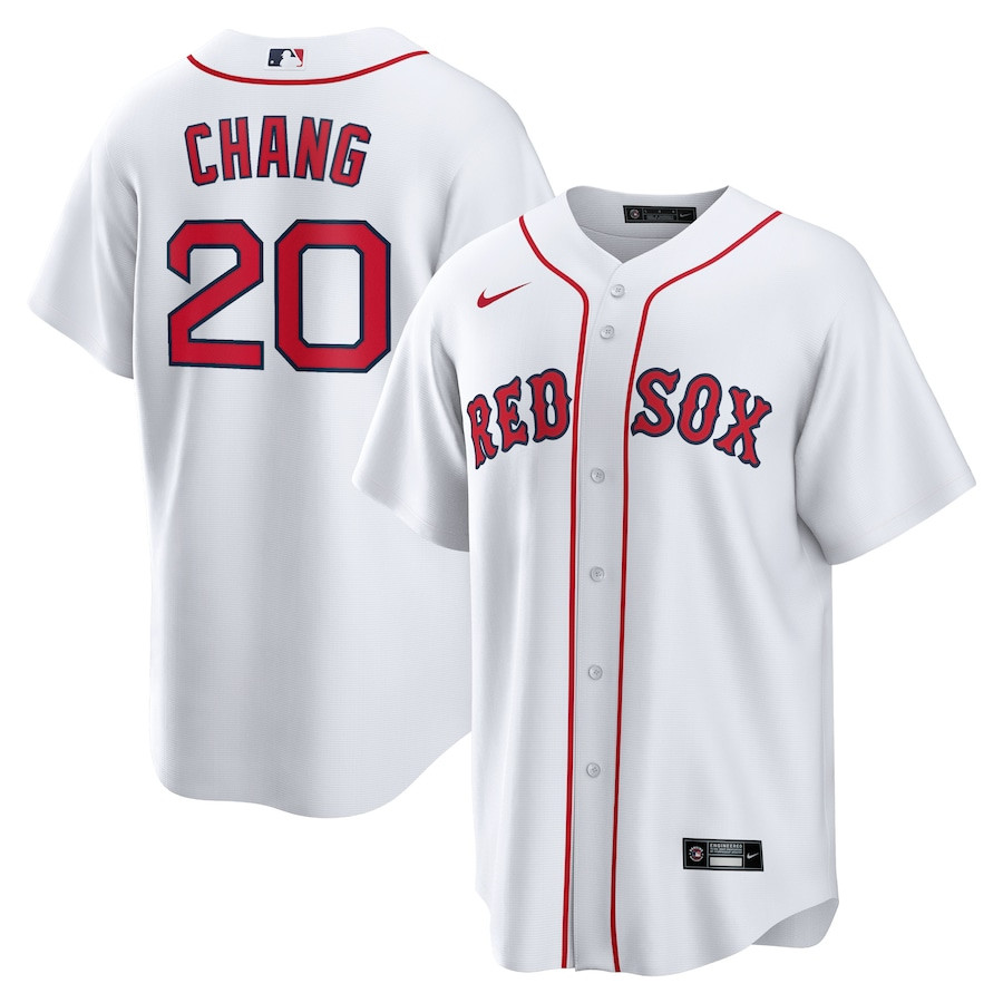 Yu Chang 20 Boston Red Sox Home White MLB Jersey Men's