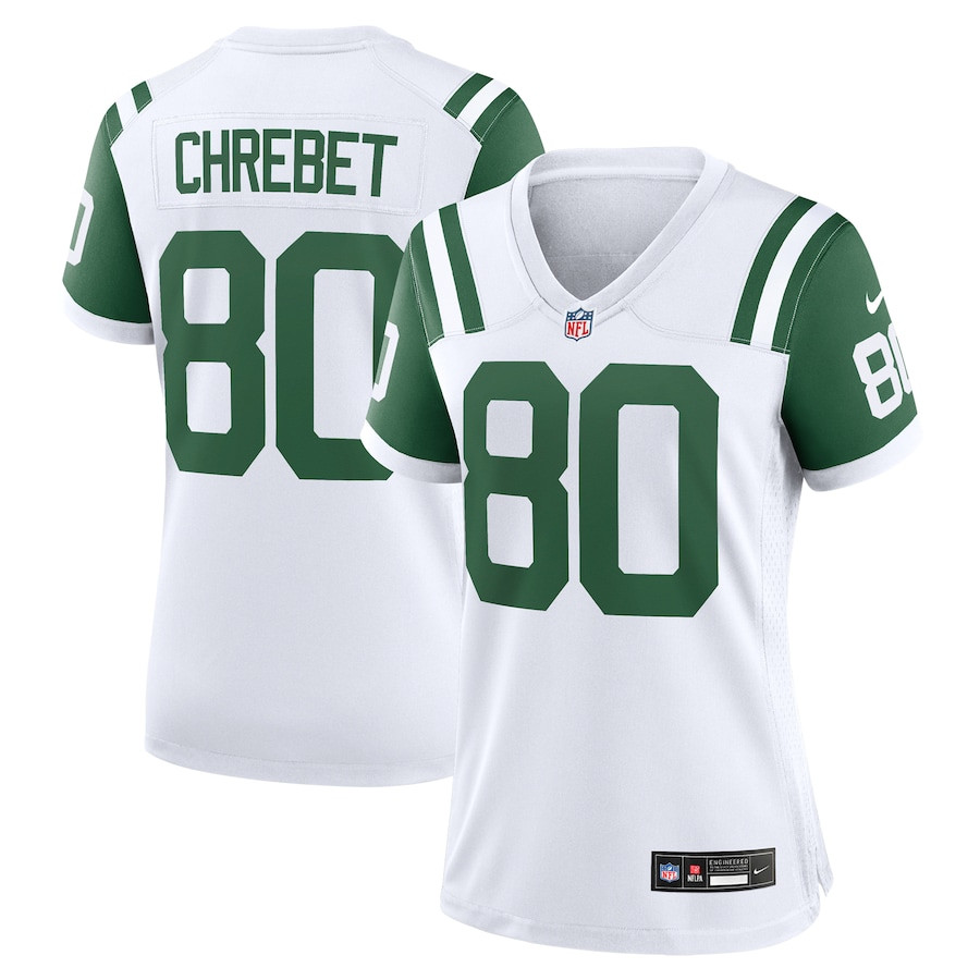 Wayne Chrebet 80 New York Jets Classic Alternate Retired Player Game White NFL Jersey Women's