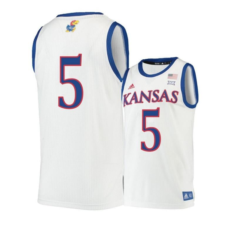 5 Evan Manning Beige Kansas Jayhawks NCAA Jersey Men's