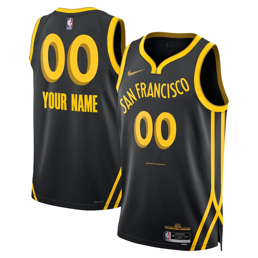 Golden State Warriors 2023/24 City Edition Swingman Custom Black NBA Jersey Men's
