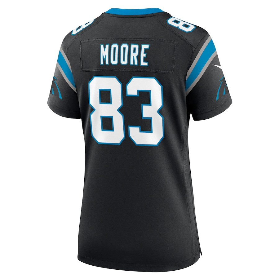 David Moore 83 Carolina Panthers Game Black NFL Jersey Women's