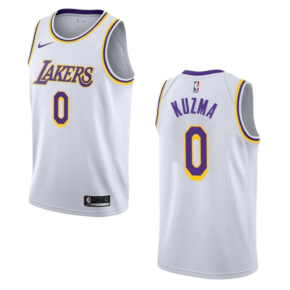 Los Angeles Lakers 0 Kyle Kuzma Association Swingman White NBA Jersey Men's