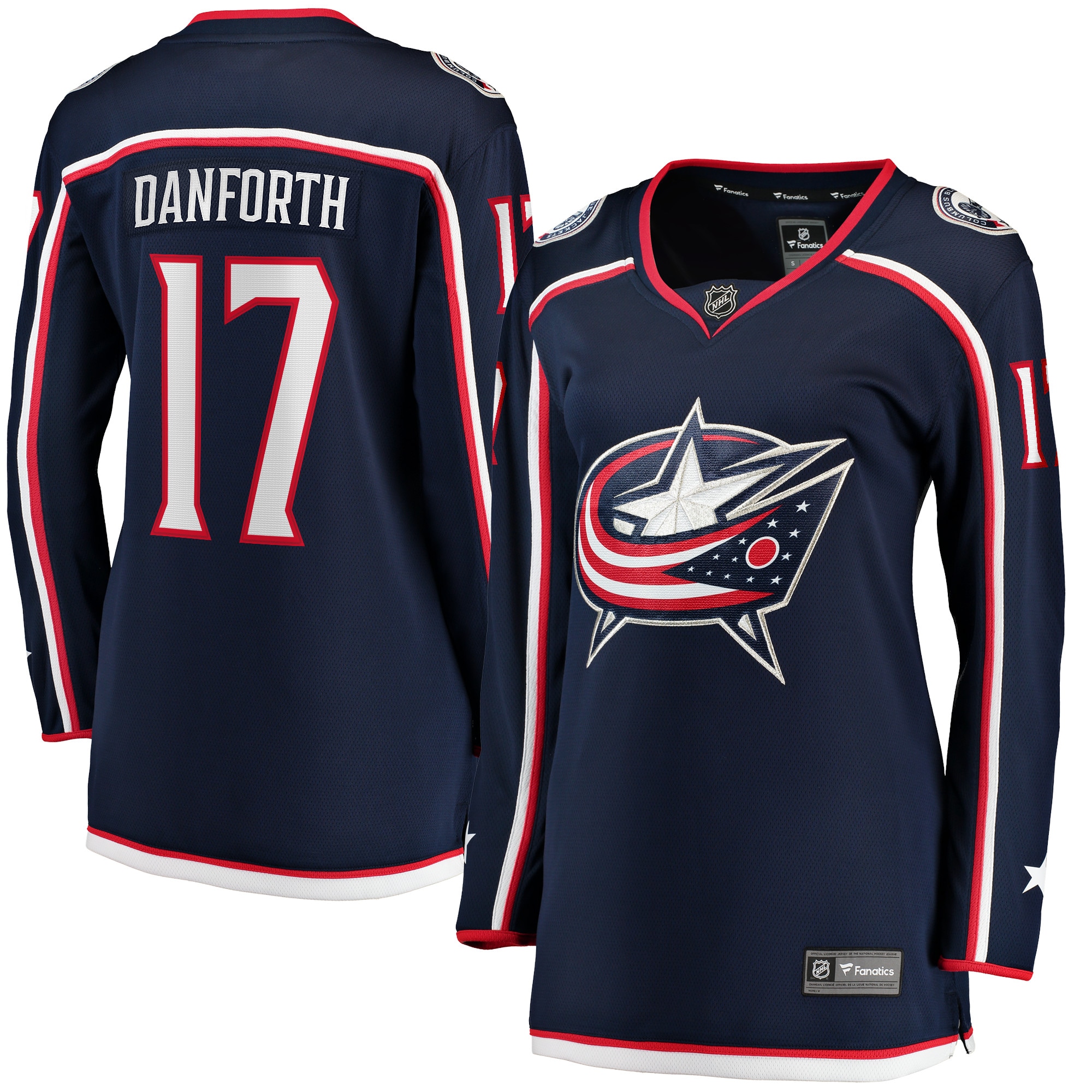 Columbus Blue Jackets Justin Danforth Navy Home Breakaway Player NHL Jersey Women's