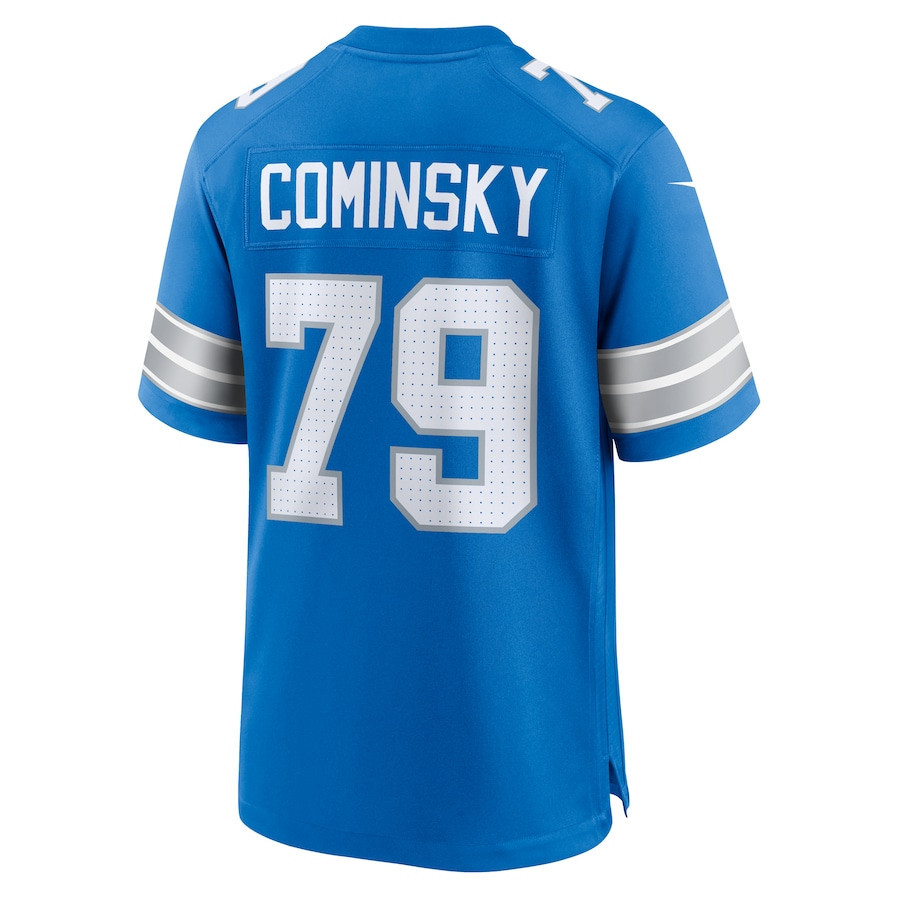 John Cominsky #79 Detroit Lions Super Bowl LIX Blue NFL Jersey Youth