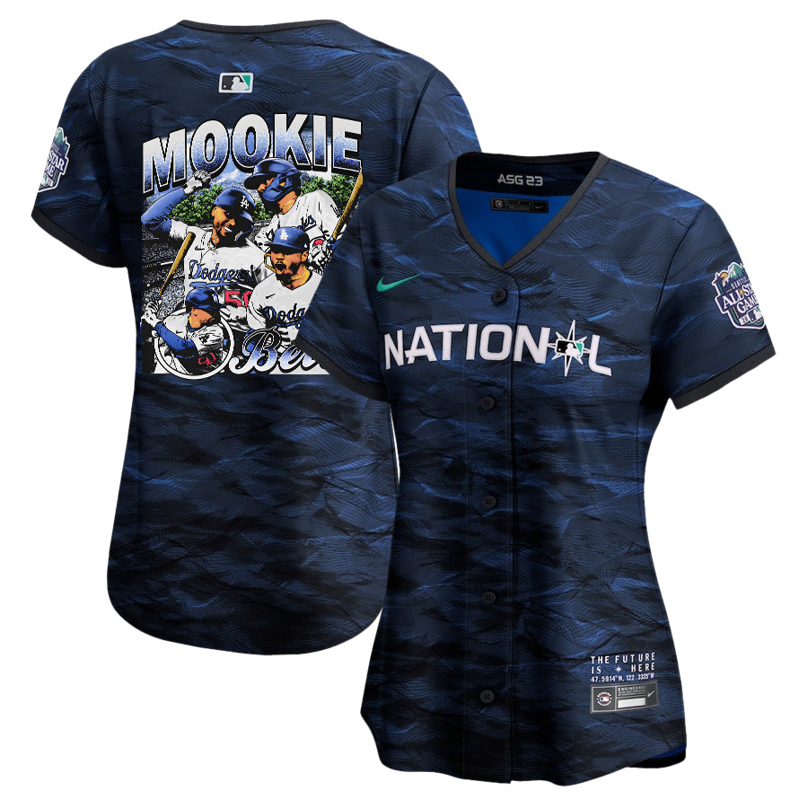 Mookie Betts 50 Los Angeles Dodgers Stadium 2023 All Star Game Limited Player Royal MLB Jersey Women's