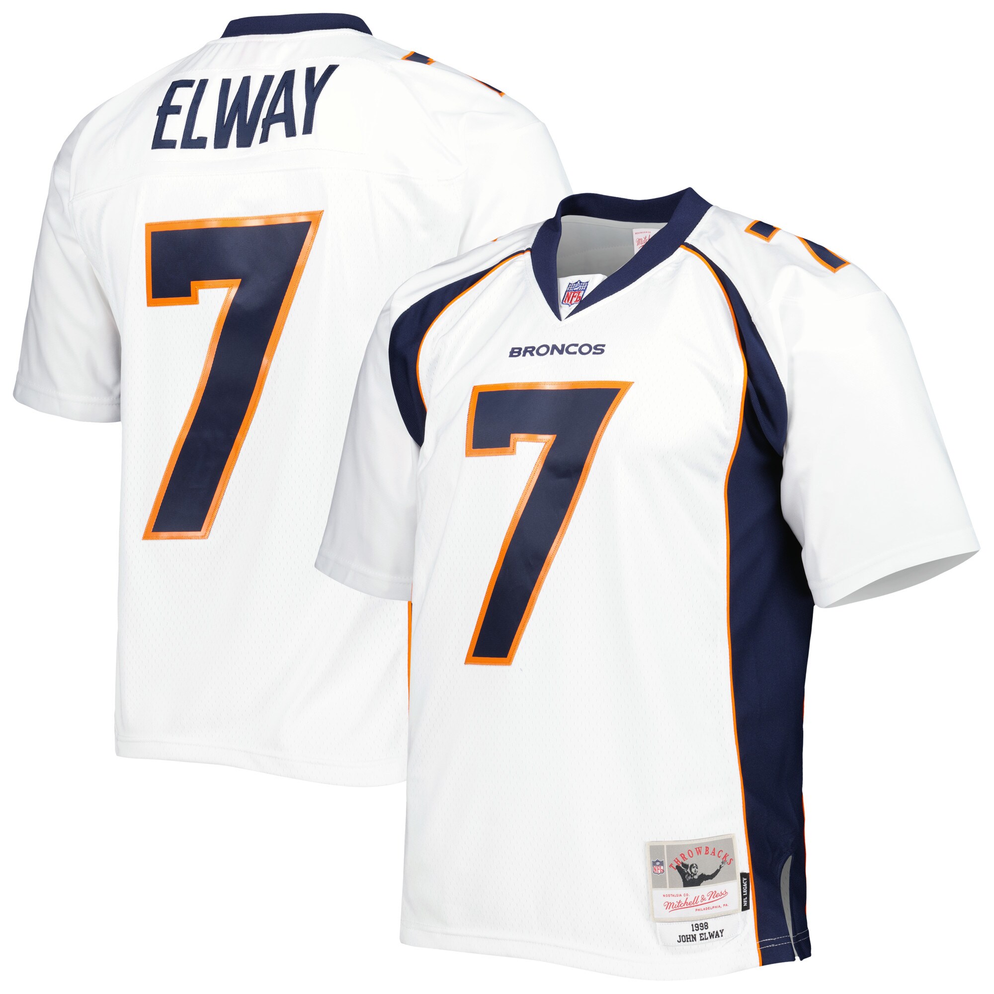 Denver Broncos John Elway Mitchell Ness White 1998 Legacy NFL Jersey Men's